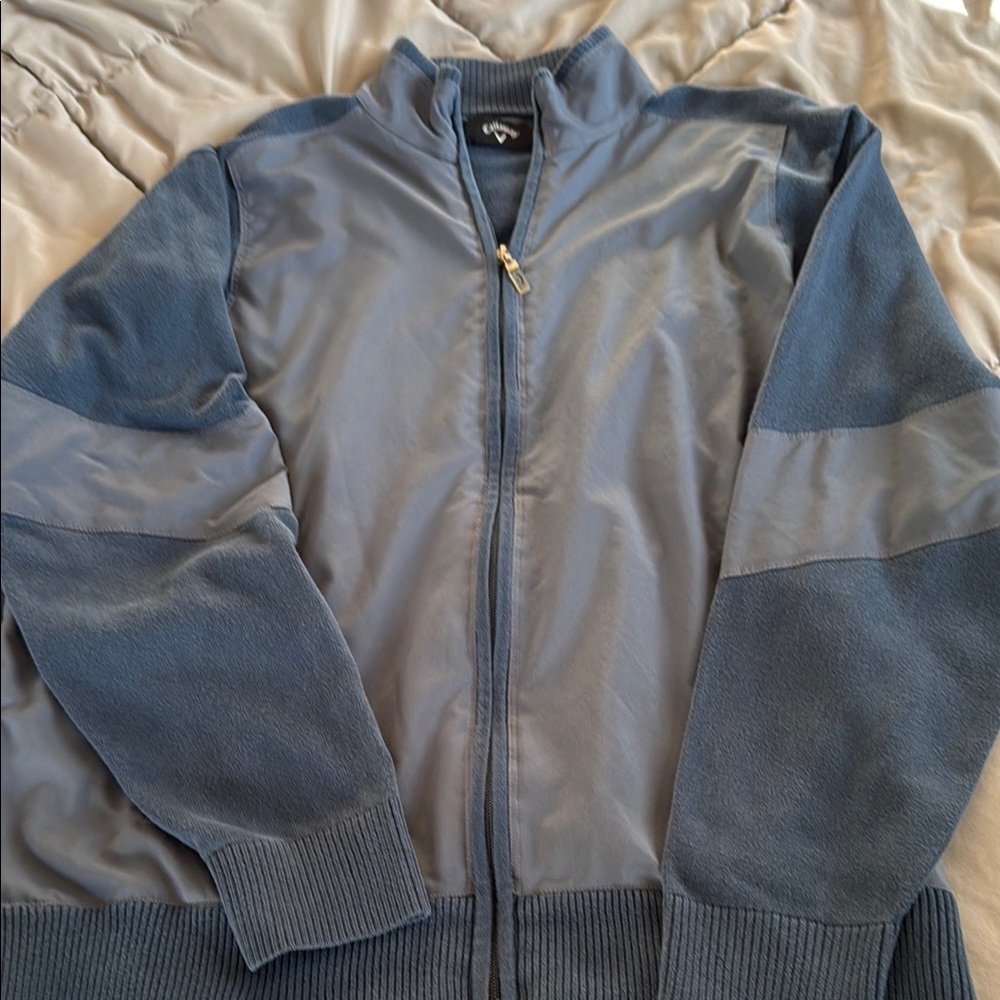 ⛳️ sale!! Callaway Blue Full-Zip golf sweater size large